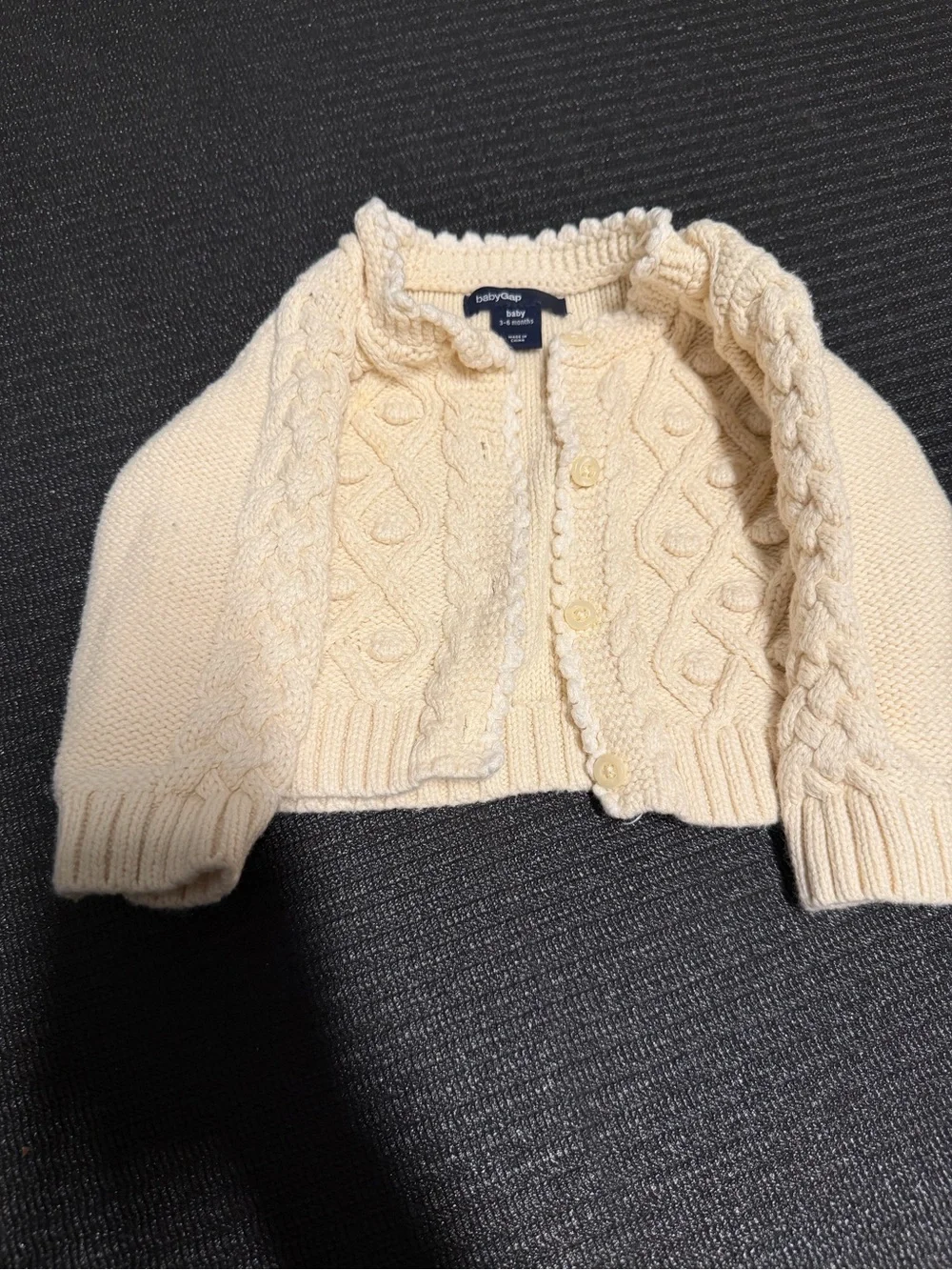 Baby Gap Cream Cable-Knit Baby Cardigan